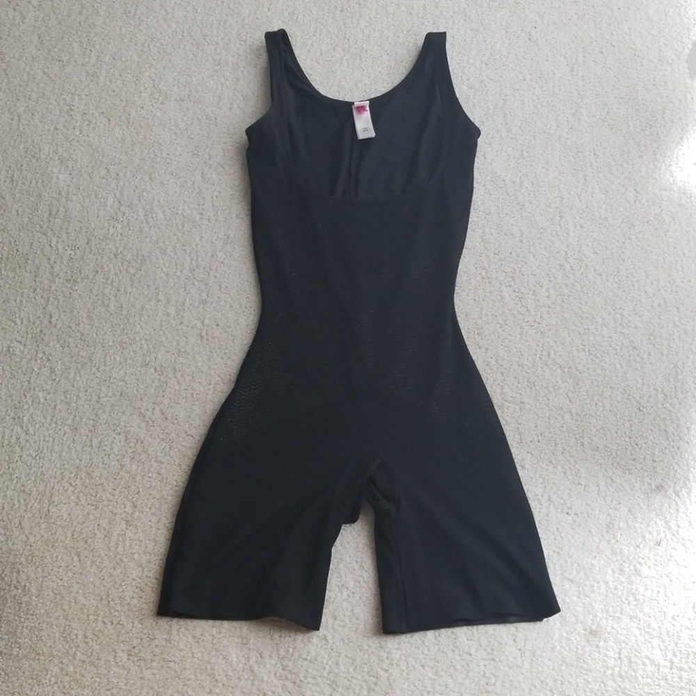 Spanx open bust mid thigh bodysuit